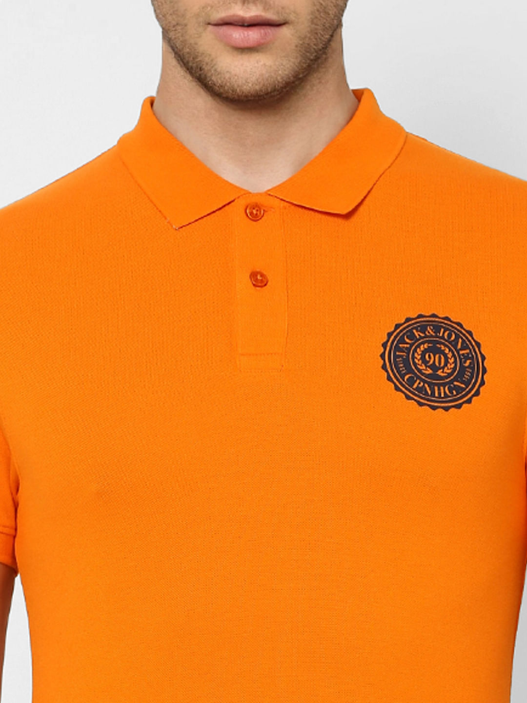 Orange Polo Neck T-shirt
