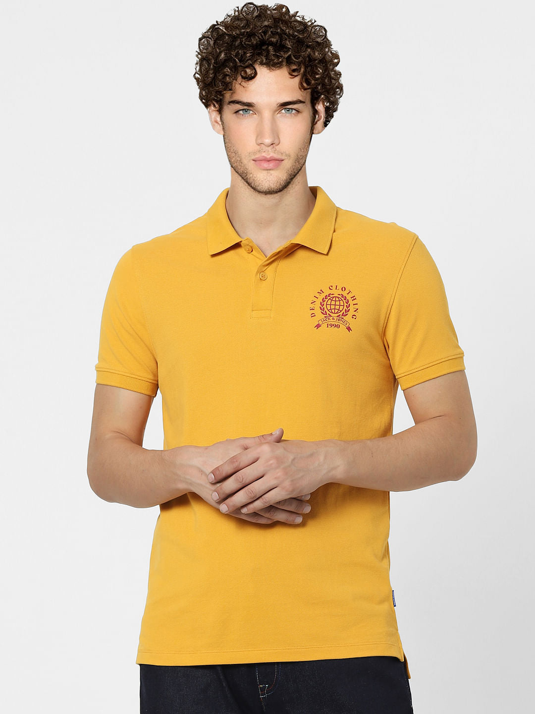 Yellow Polo Neck T-shirt