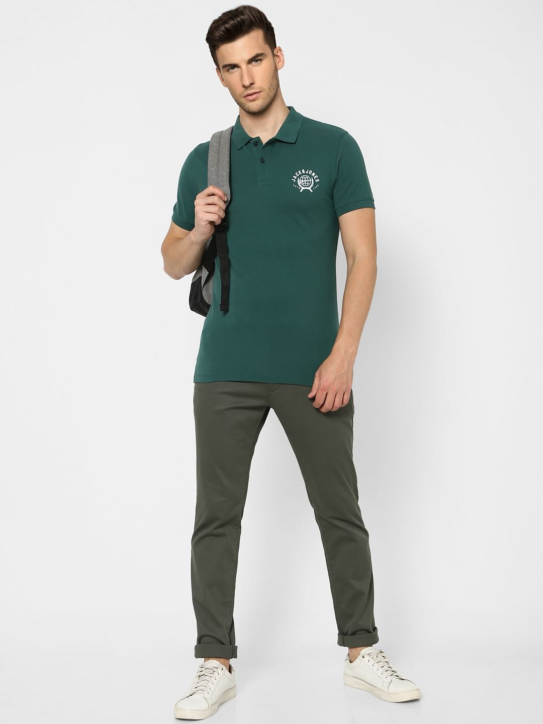 Green Polo Neck T-shirt - S