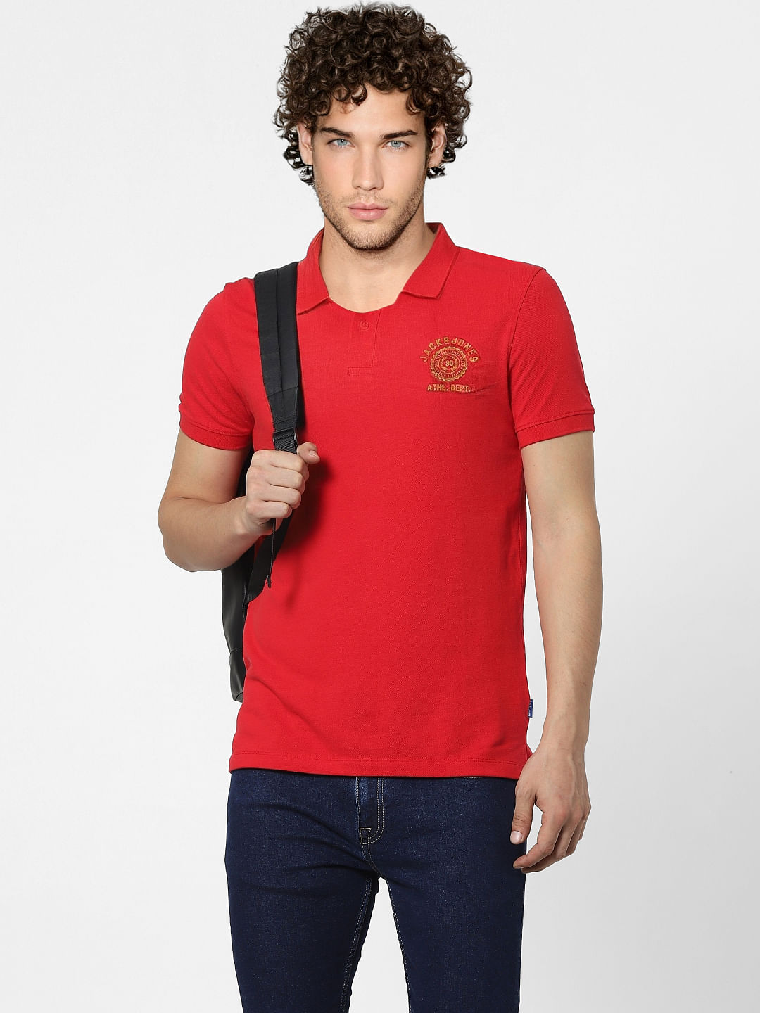 Red Polo Neck T-shirt