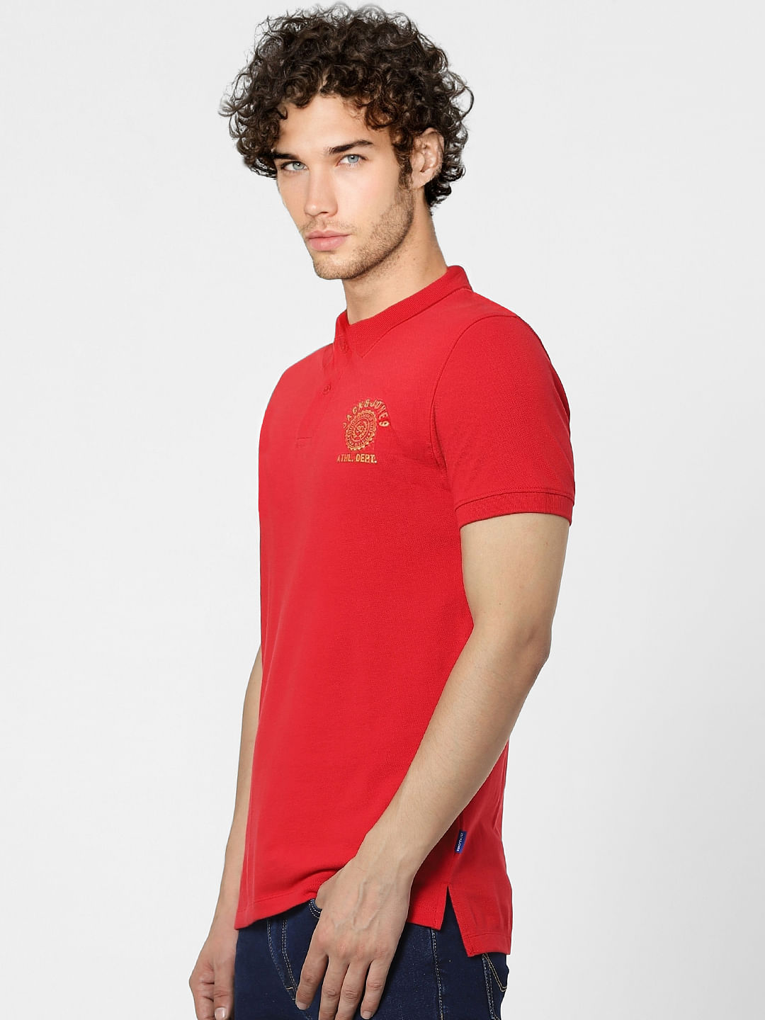 Red Polo Neck T-shirt