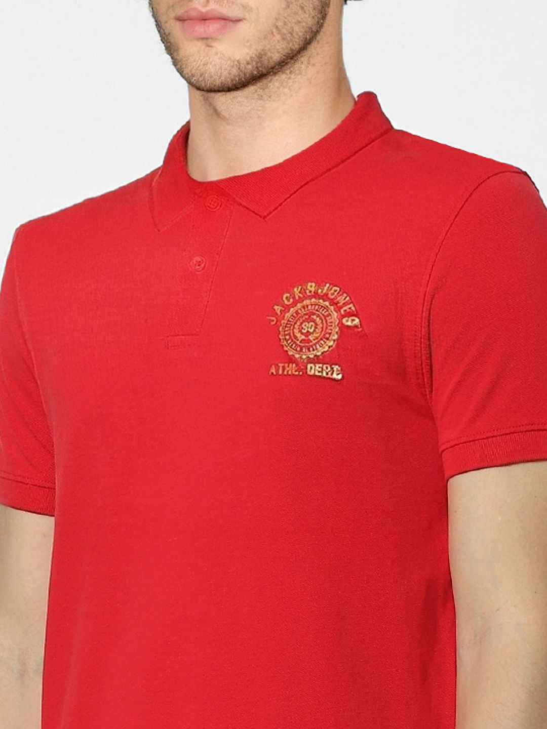 Red Polo Neck T-shirt