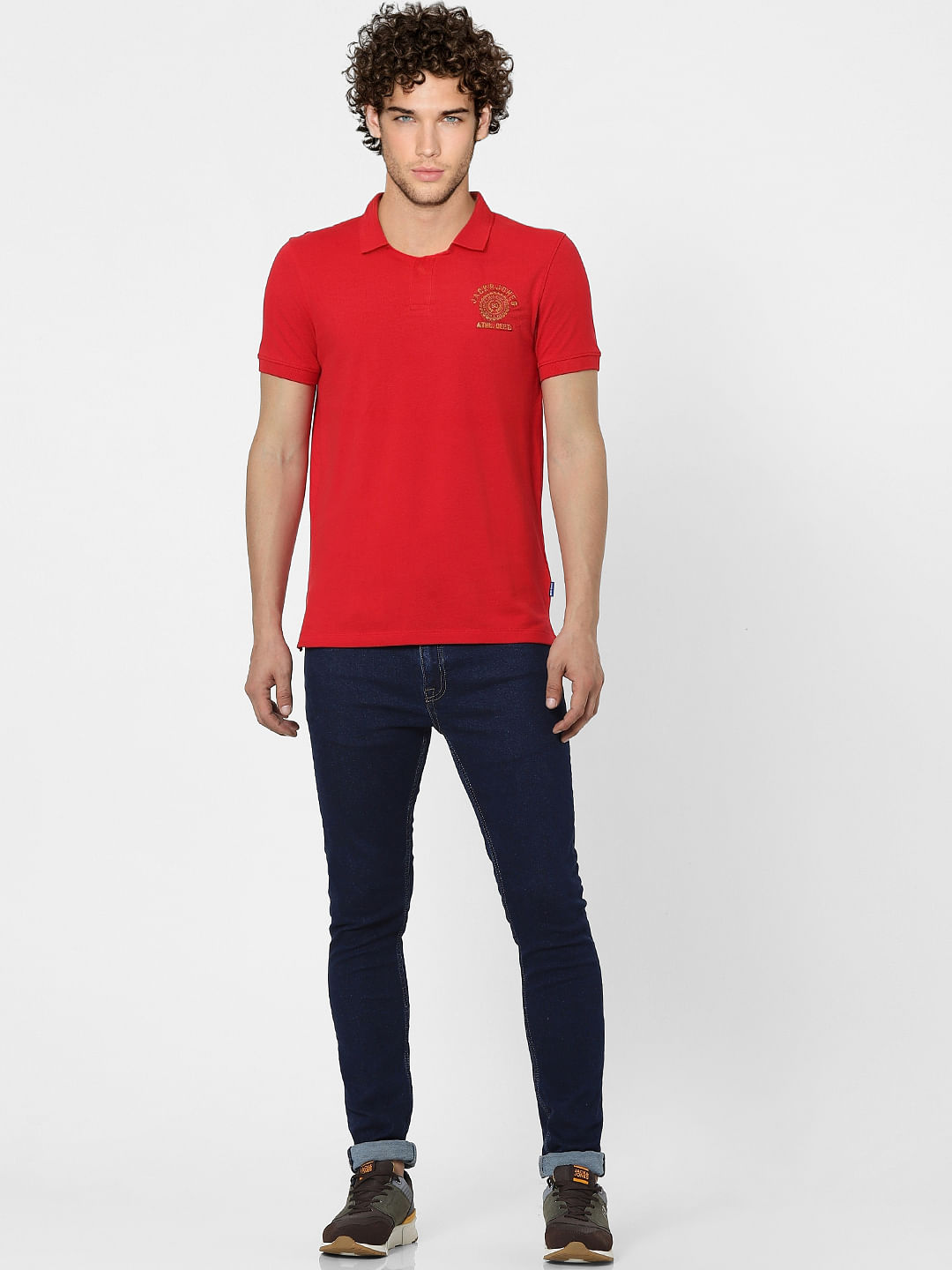 Red Polo Neck T-shirt