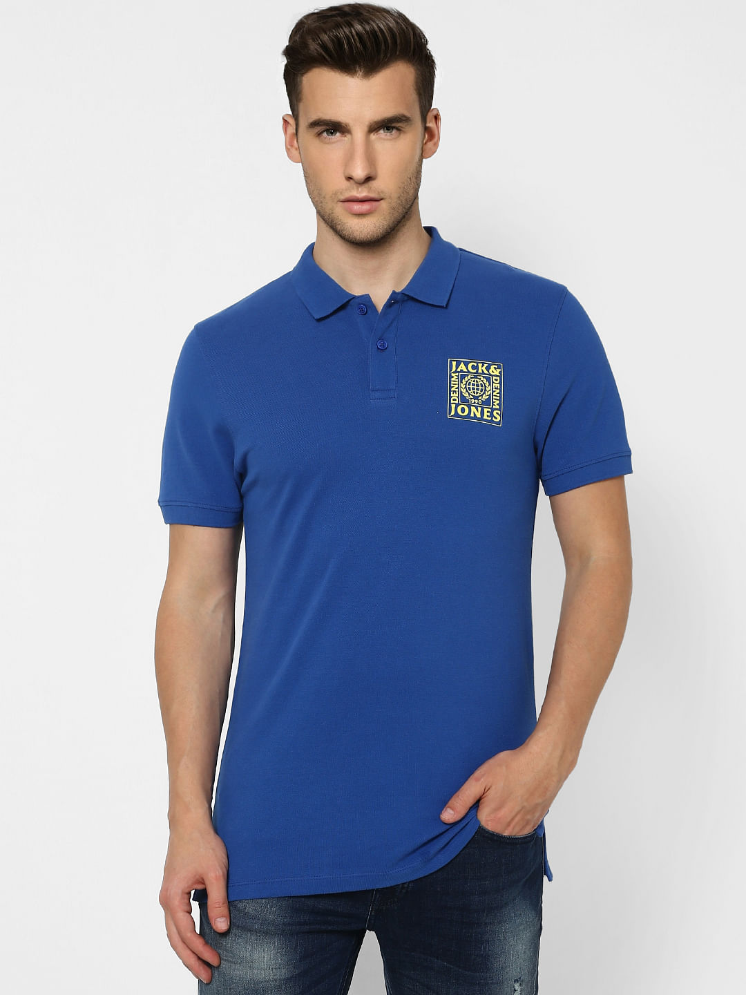 Blue Polo Neck T-shirt