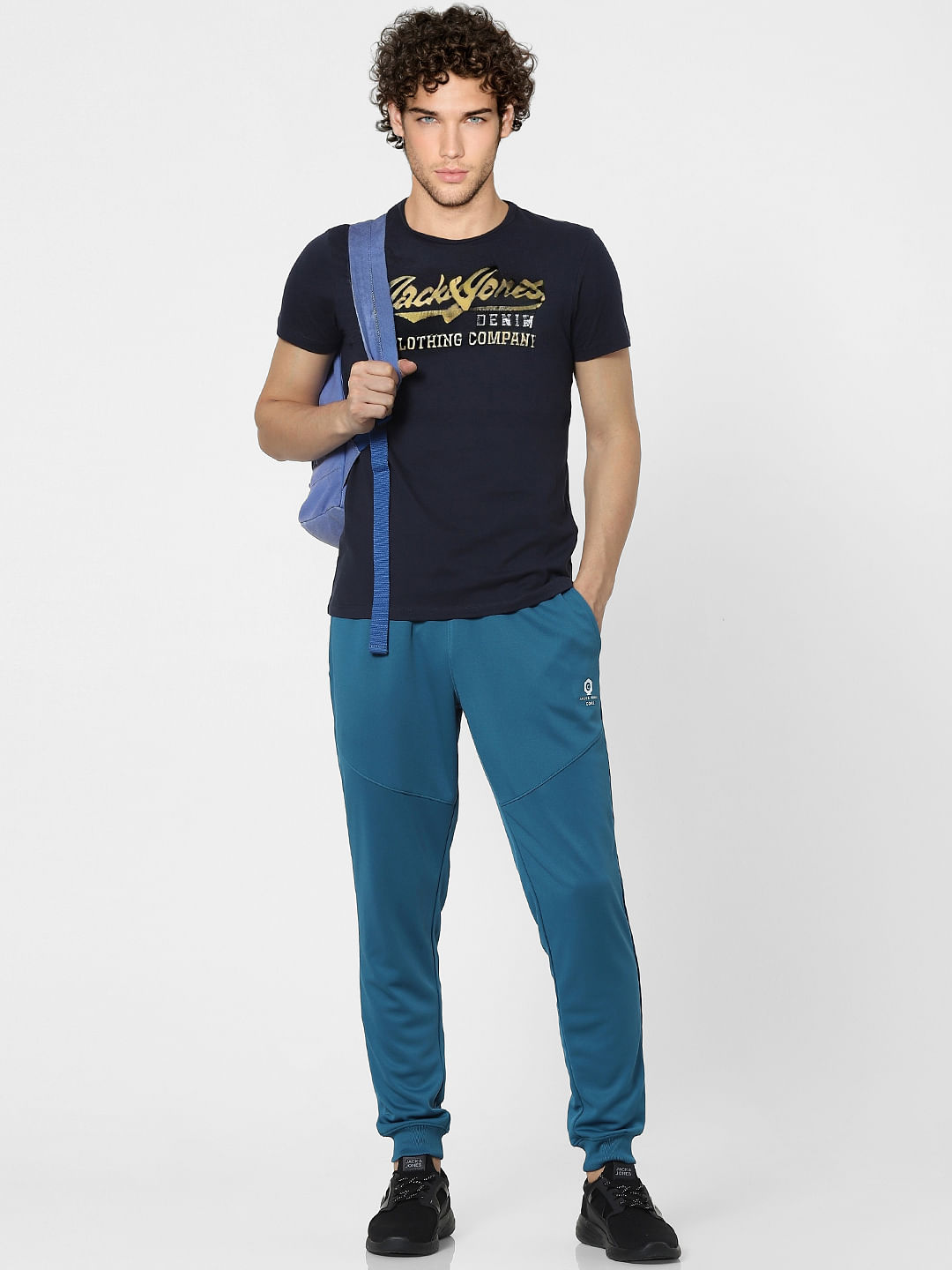 Blue High Rise Sweatpants