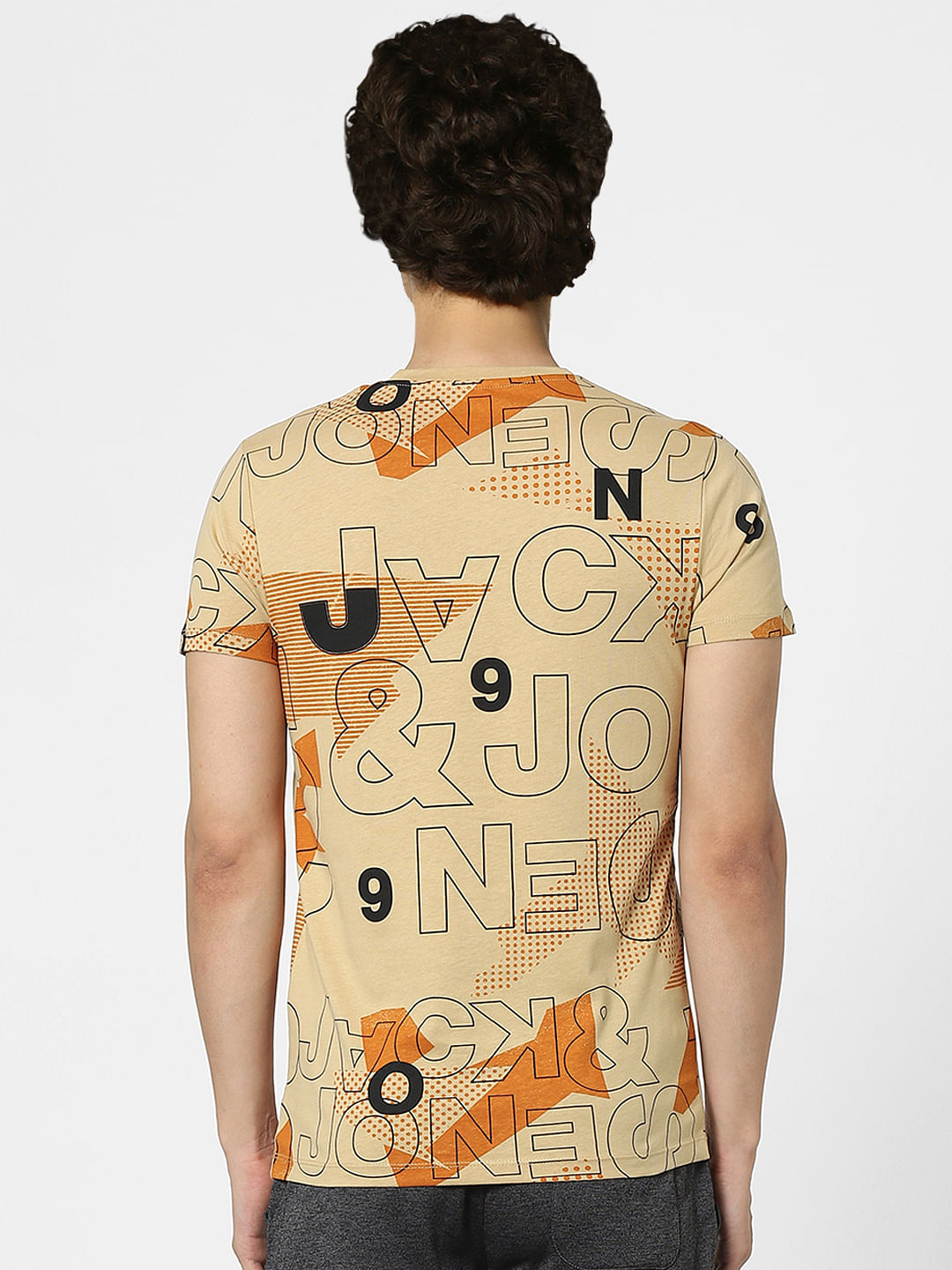 Brown Graphic Print Crew Neck T-shirt