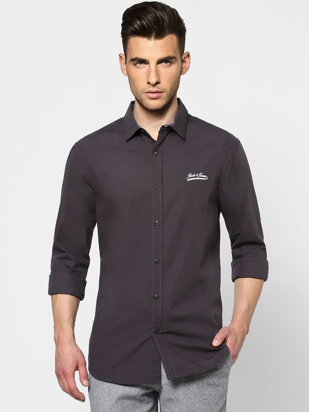 Dark Grey Full Sleeves Shirt