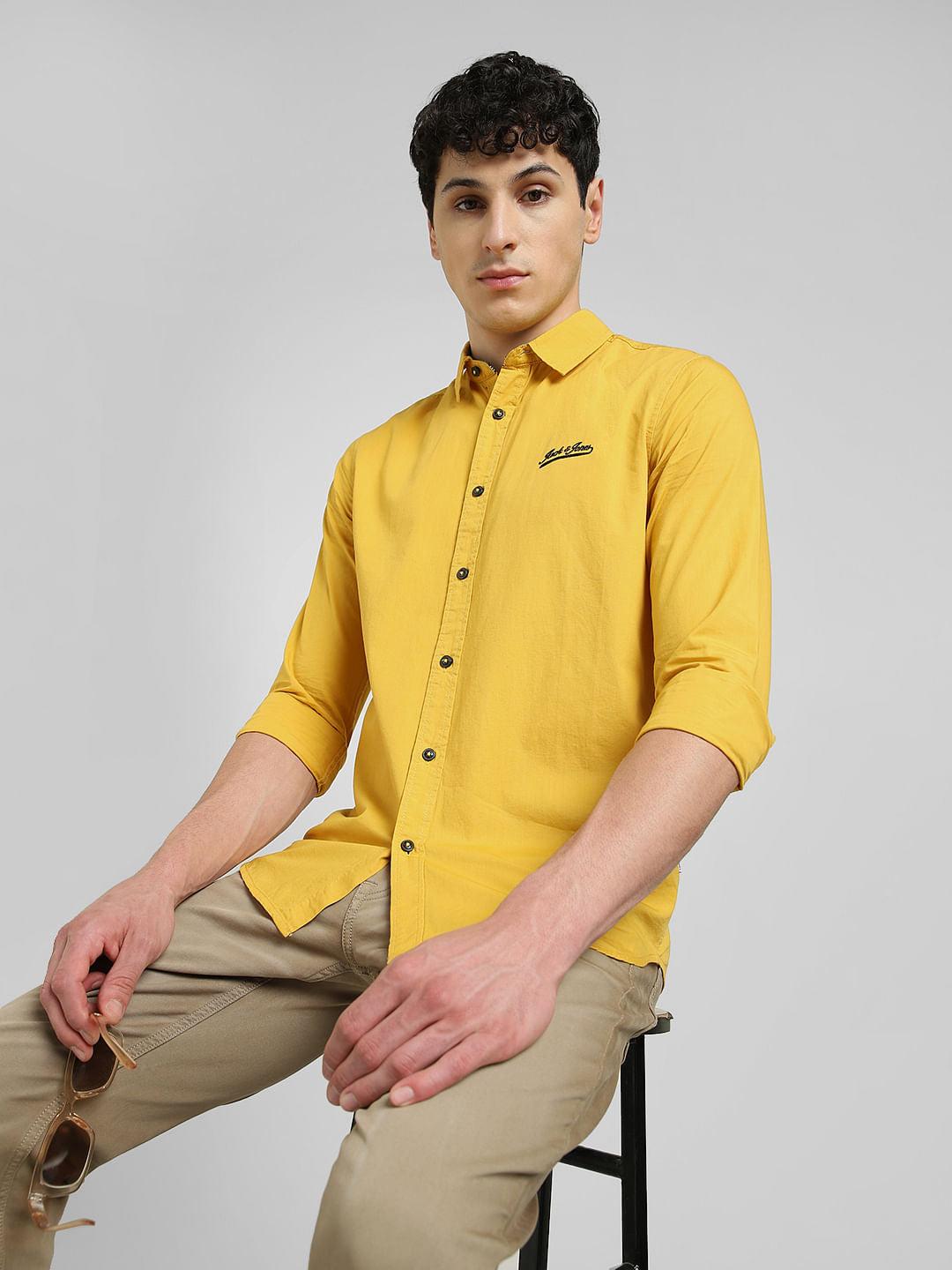 Mustard Full Sleeves Shirt - S