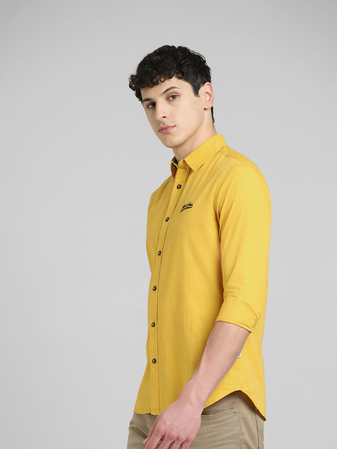 Mustard Full Sleeves Shirt
