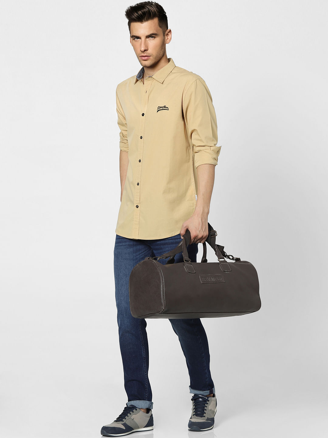 Beige Full Sleeves Shirt - S