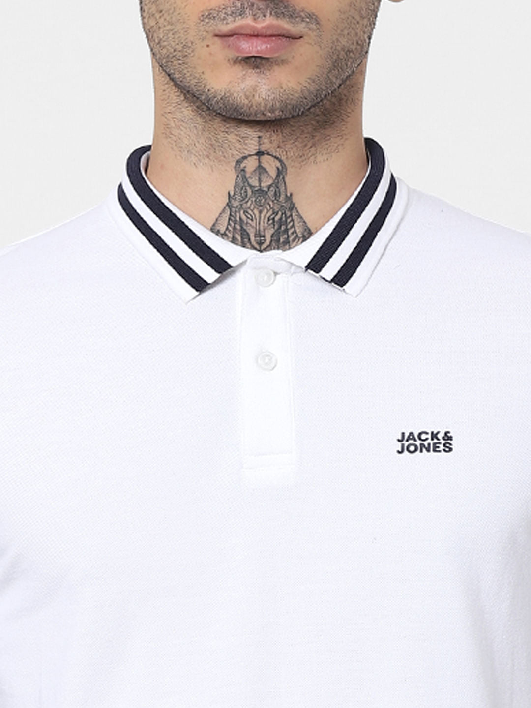 White Contrast Tipping Polo T-shirt