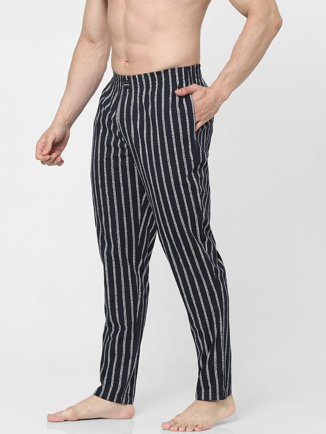 Navy Blue Printed Pyjamas