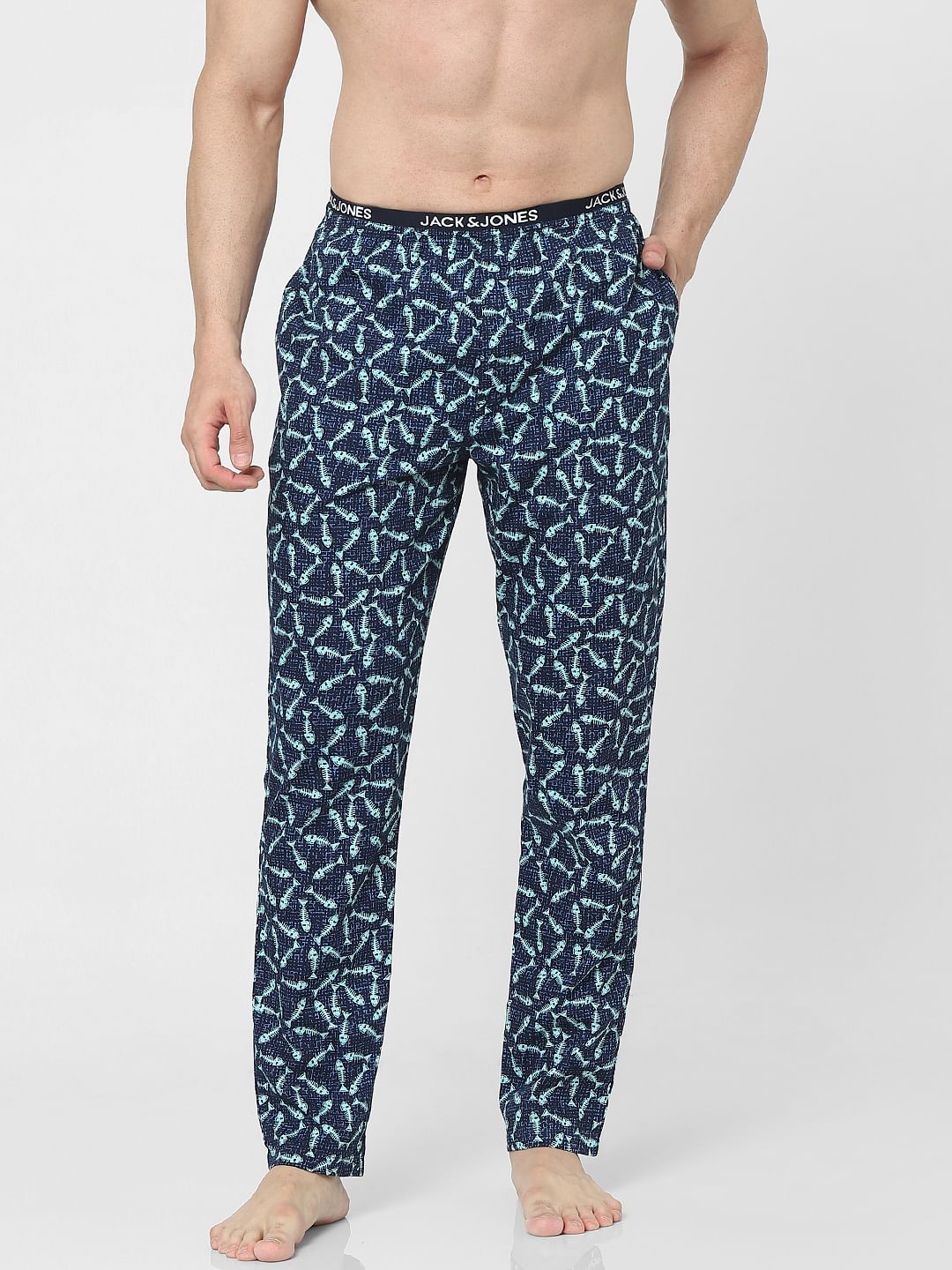 Blue Printed Pyjamas - S