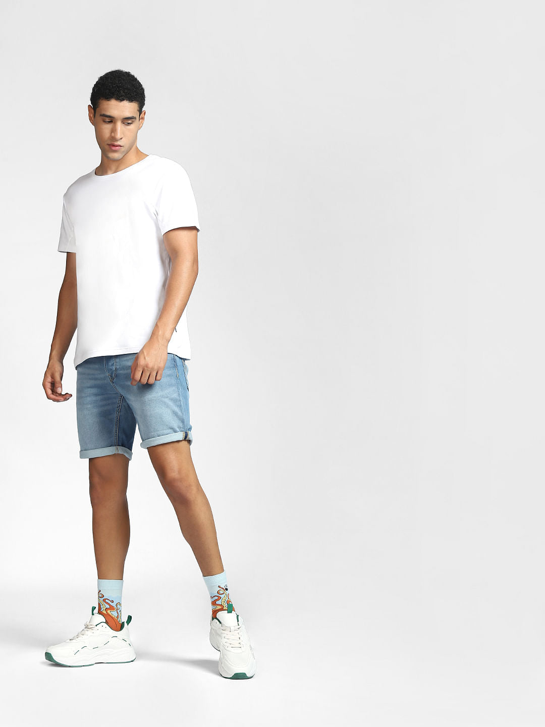 Jack & Jones Blue Low Rise Denim Shorts - S