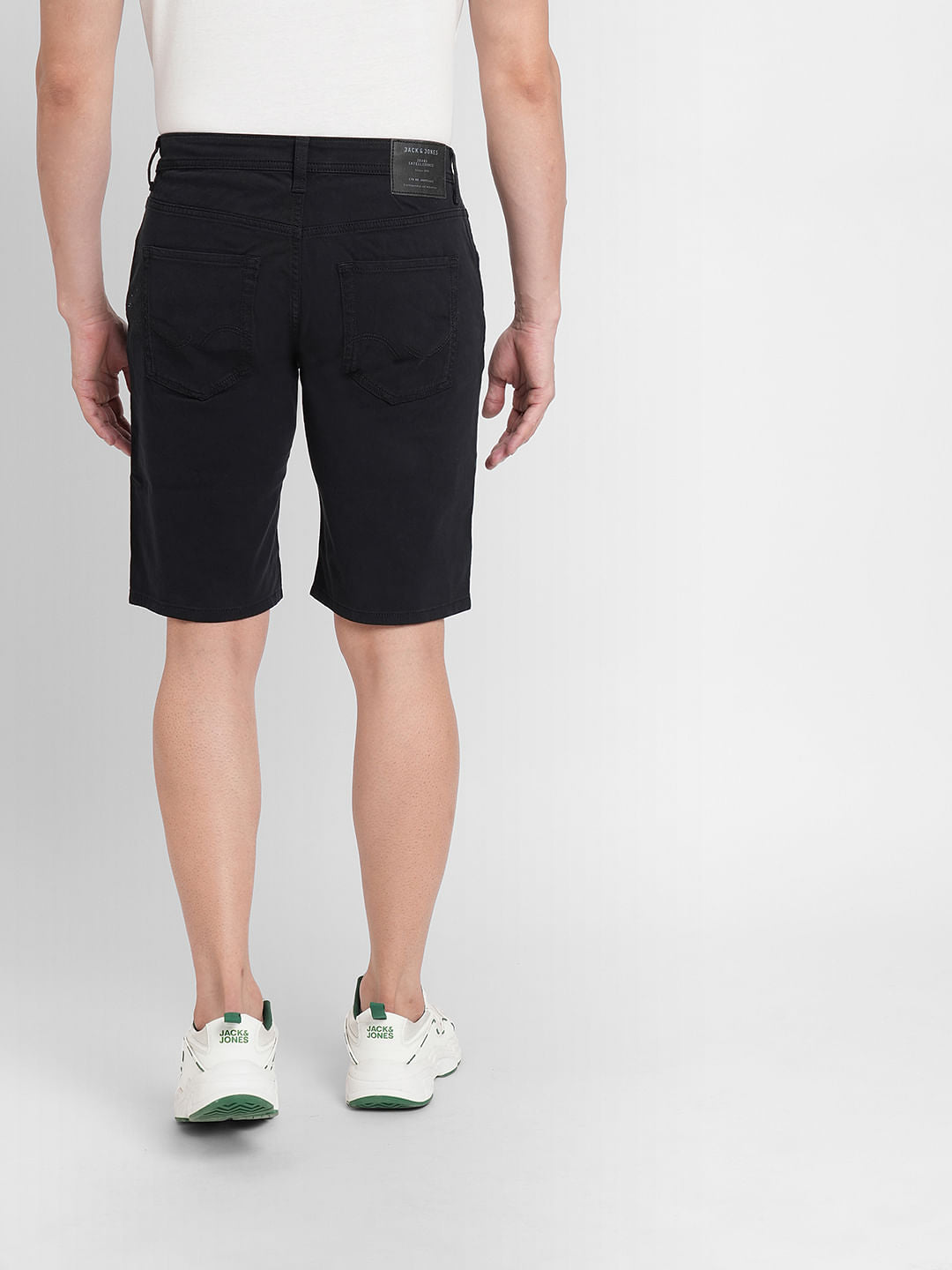 Black Low Rise Denim Shorts