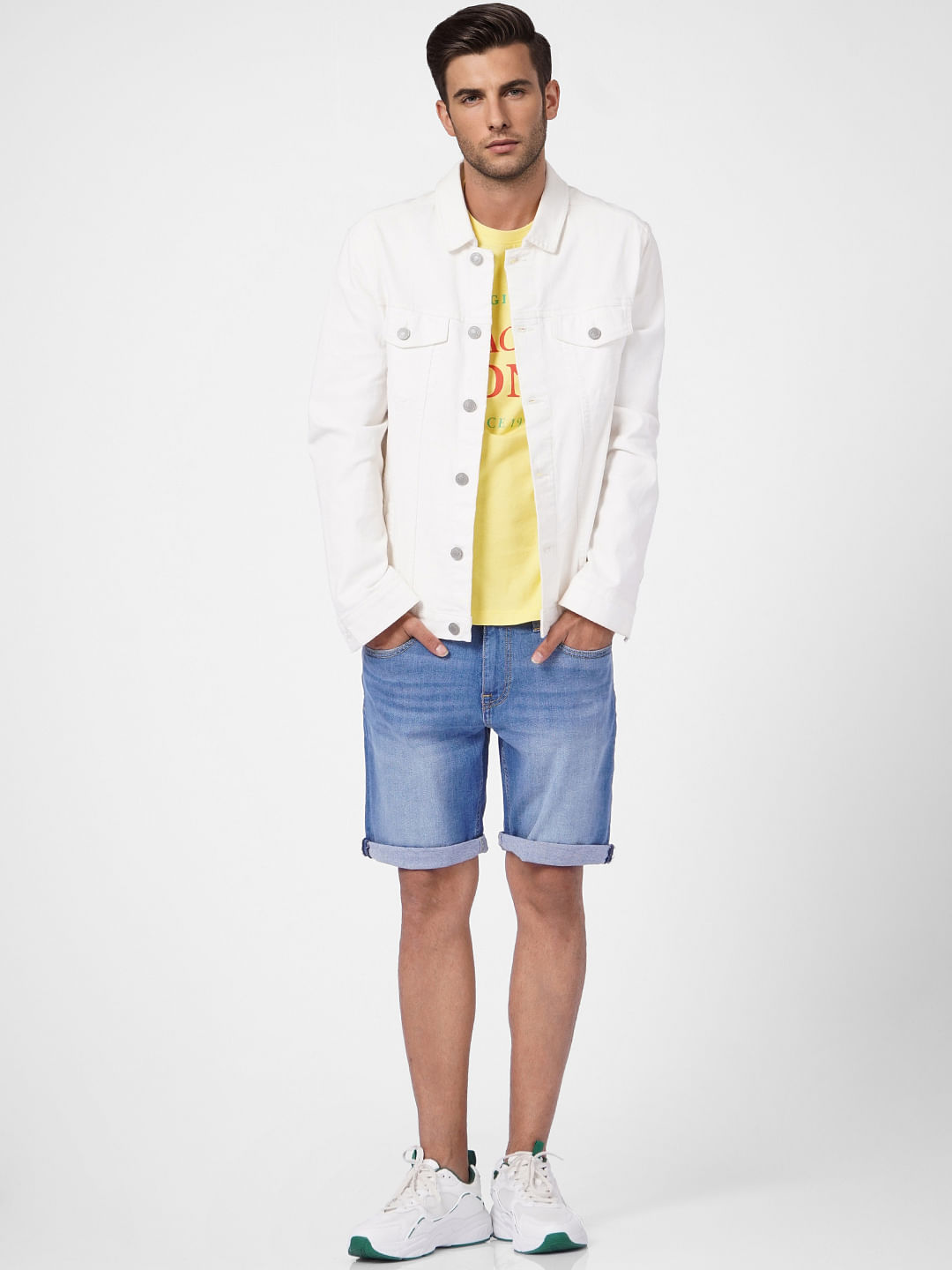 Light Blue Low Rise Washed Denim Shorts - S
