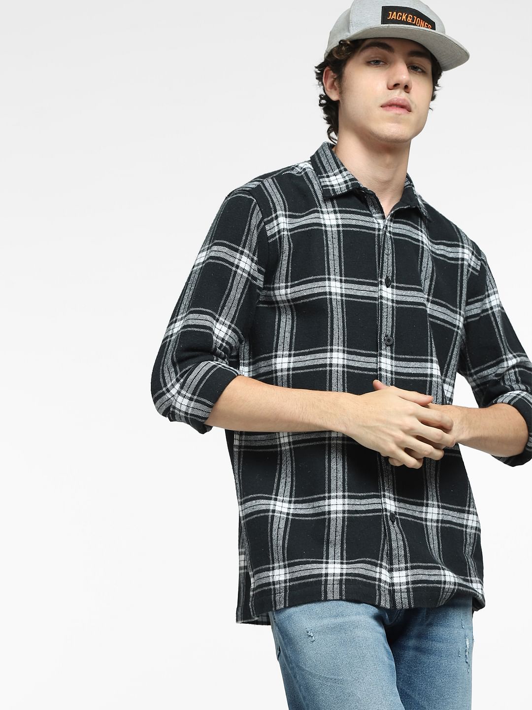Black Check Full Sleeves Shirt