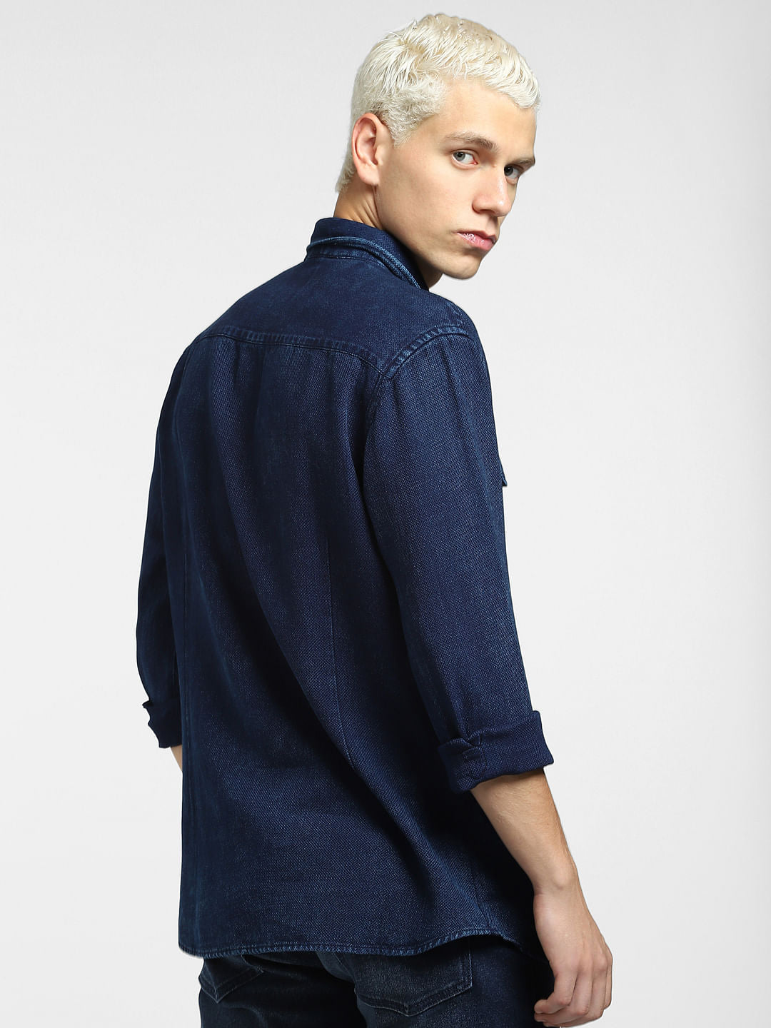 Blue Indigo Dyed Full Sleeves Shirt