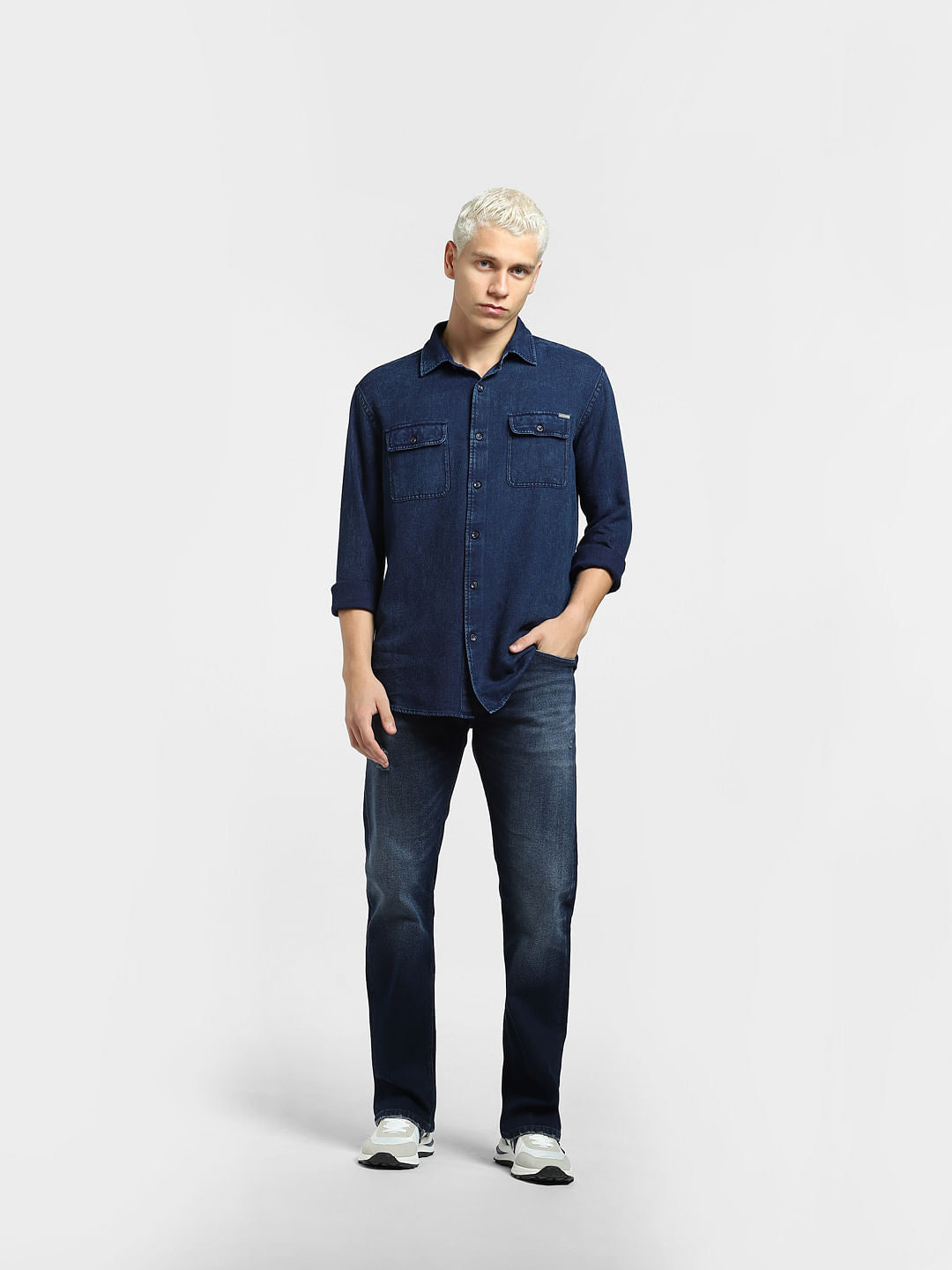 Blue Indigo Dyed Full Sleeves Shirt