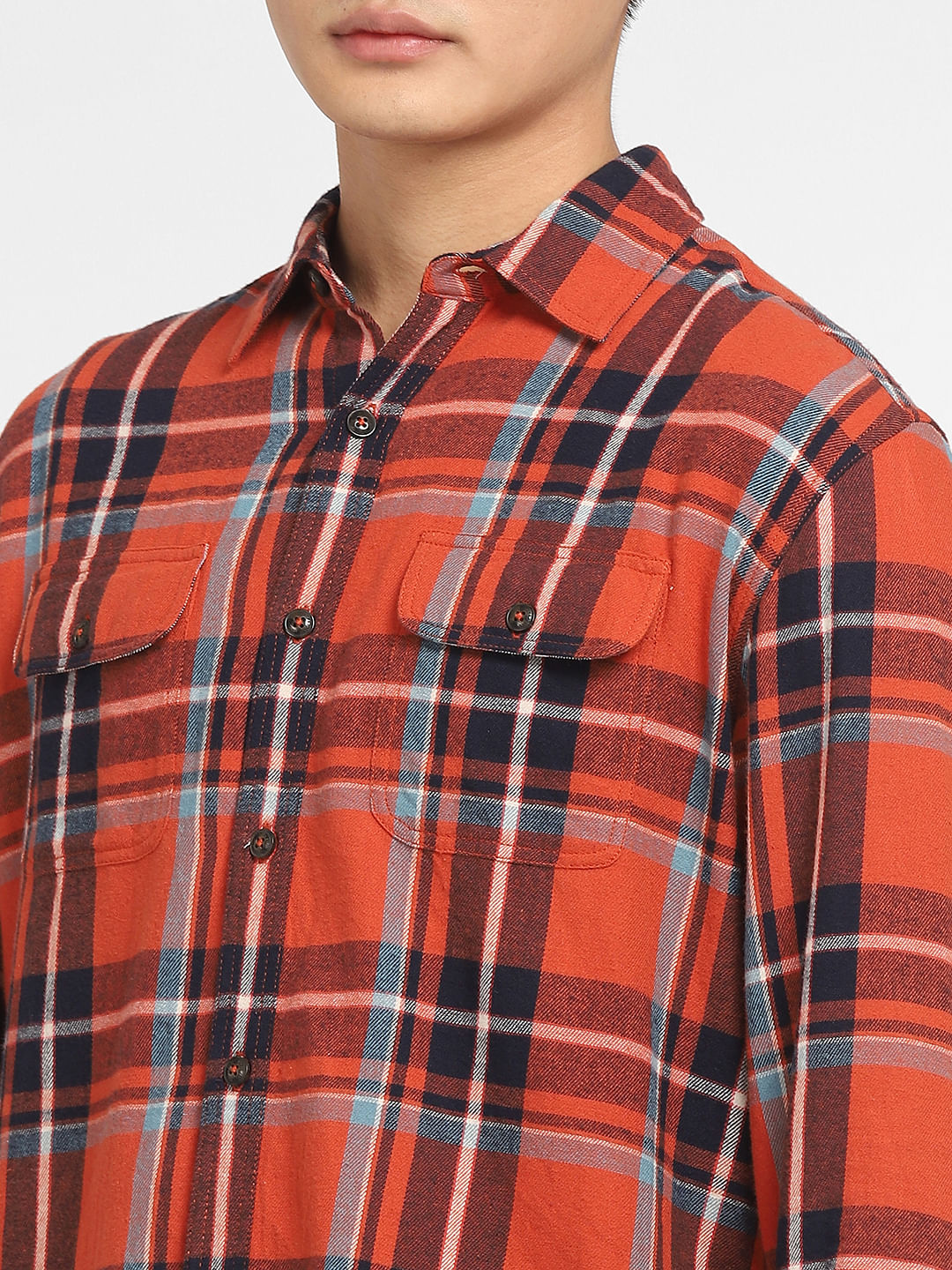 Red Check Print Full Sleeves Shirt