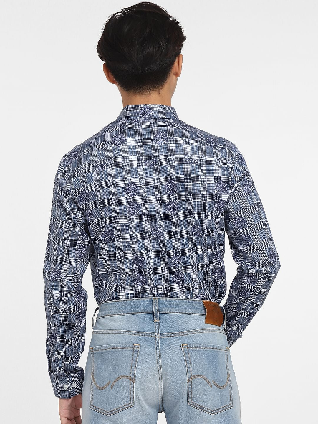 Blue Printed Full Sleeves Shirt