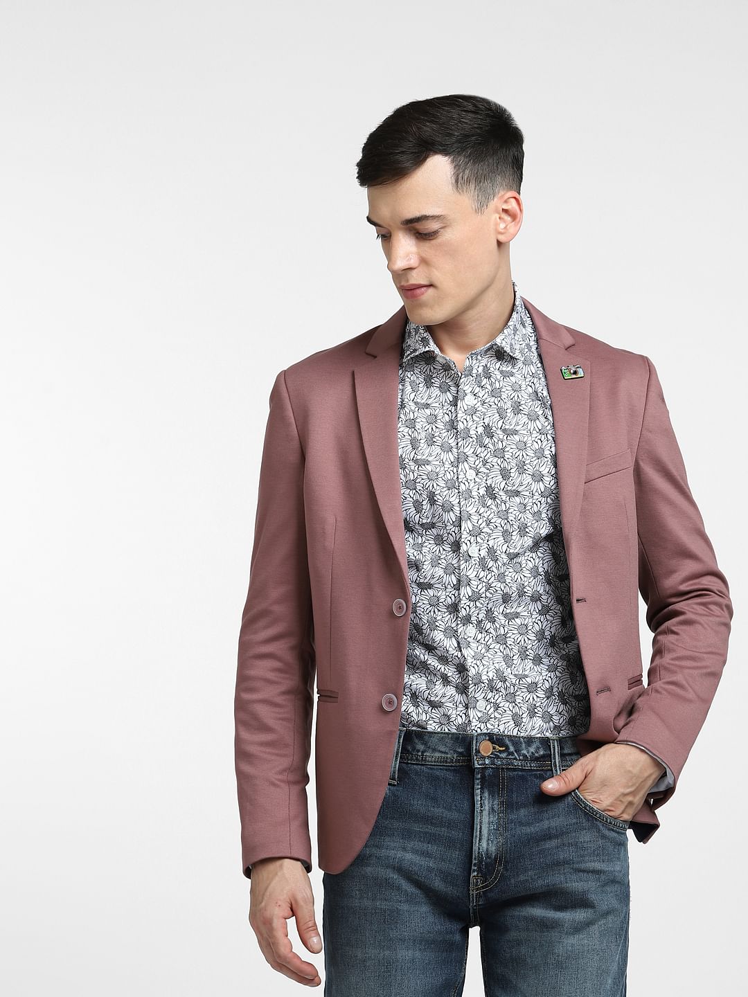 Black Floral Print Full Sleeves Shirt