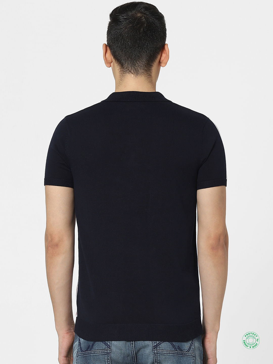 Dark Navy Knit Polo T-shirt