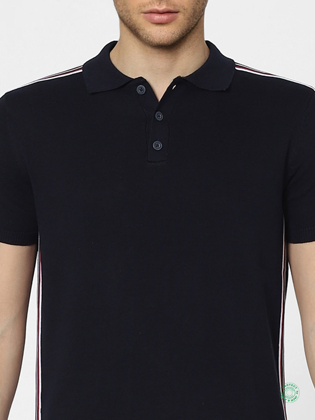 Dark Navy Knit Polo T-shirt