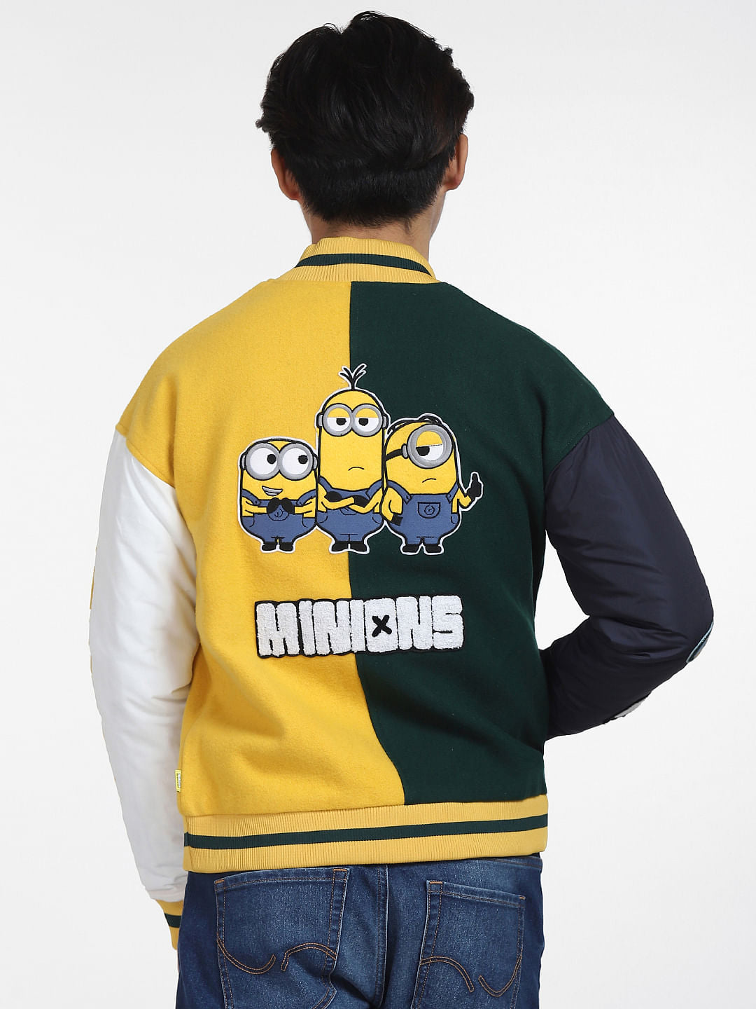 X MINIONS Yellow Colourblocked Bomber Jacket