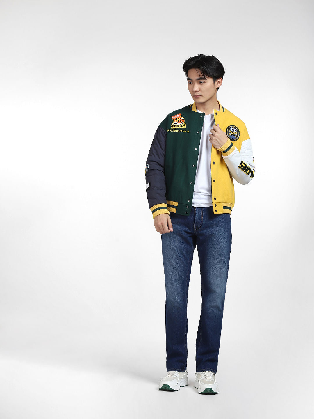 X MINIONS Yellow Colourblocked Bomber Jacket