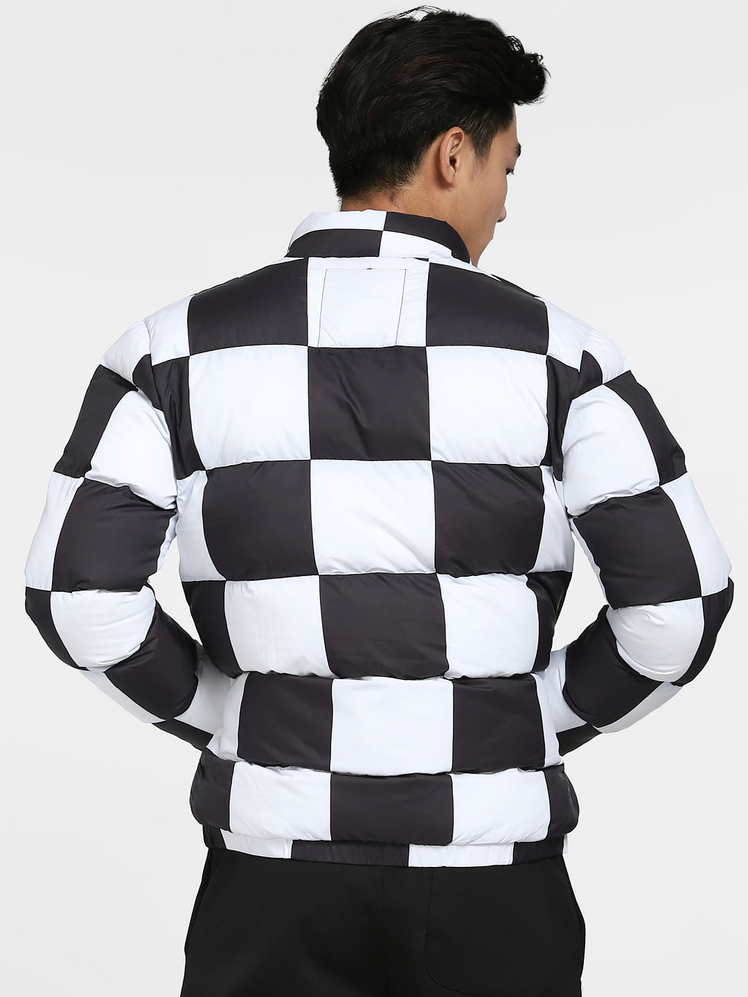 White Check Puffer Jacket