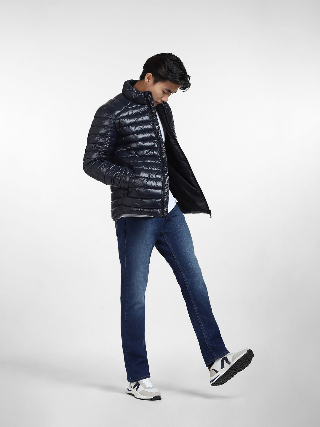Navy Blue Puffer Jacket - S
