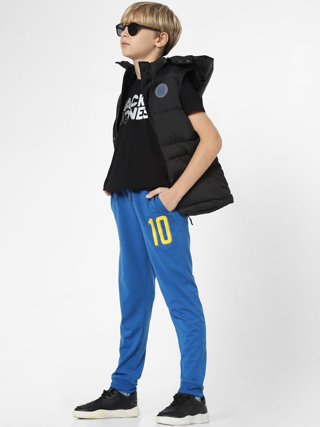 Boys Blue Mid Rise Joggers - 4/5Y
