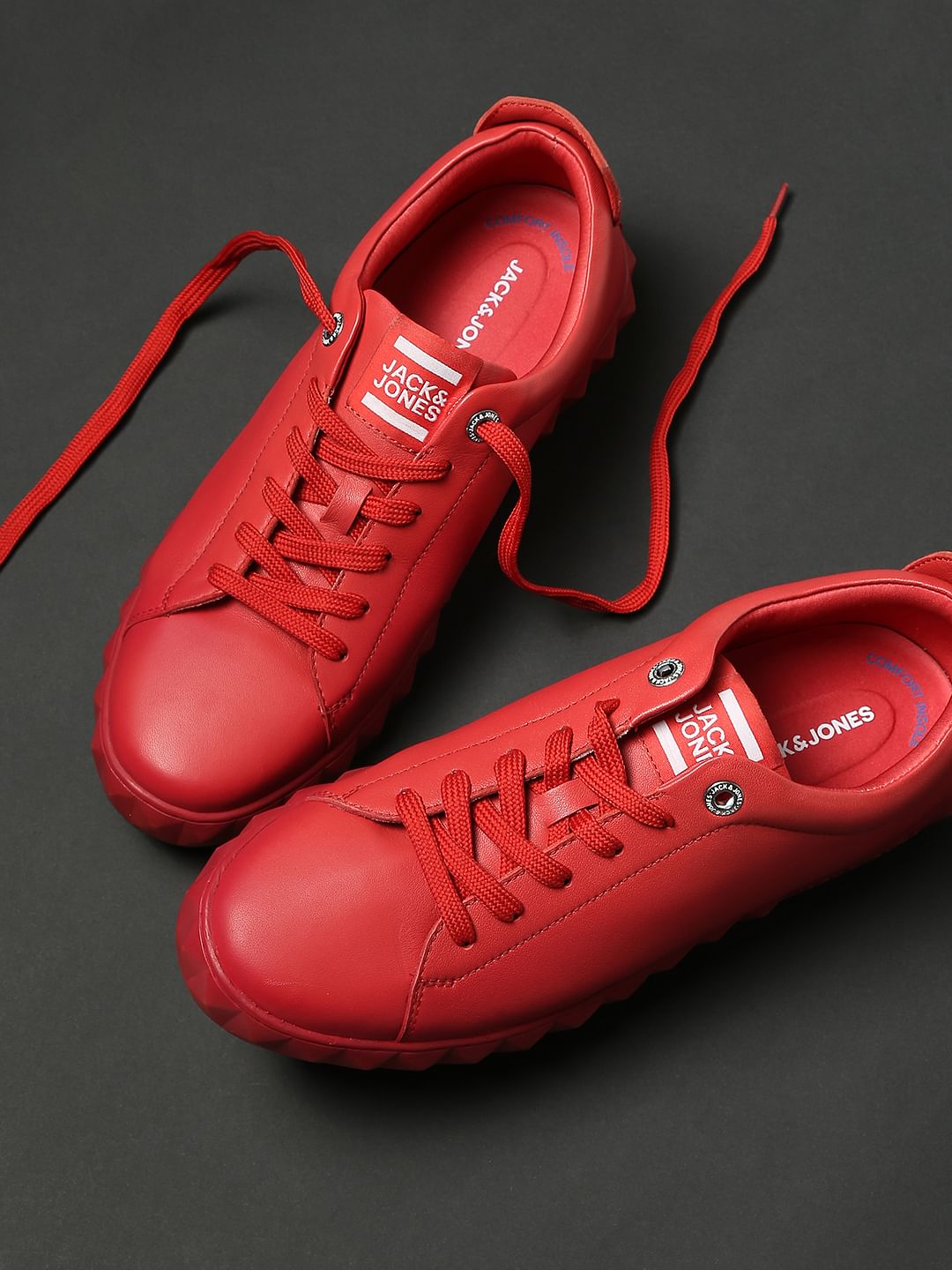 Red Leather Sneakers - 6