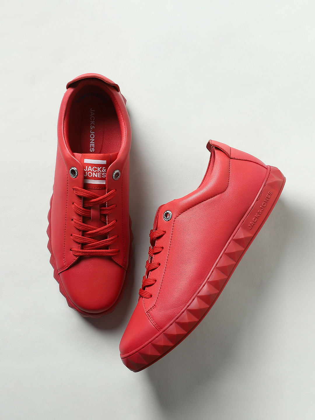 Red Leather Sneakers