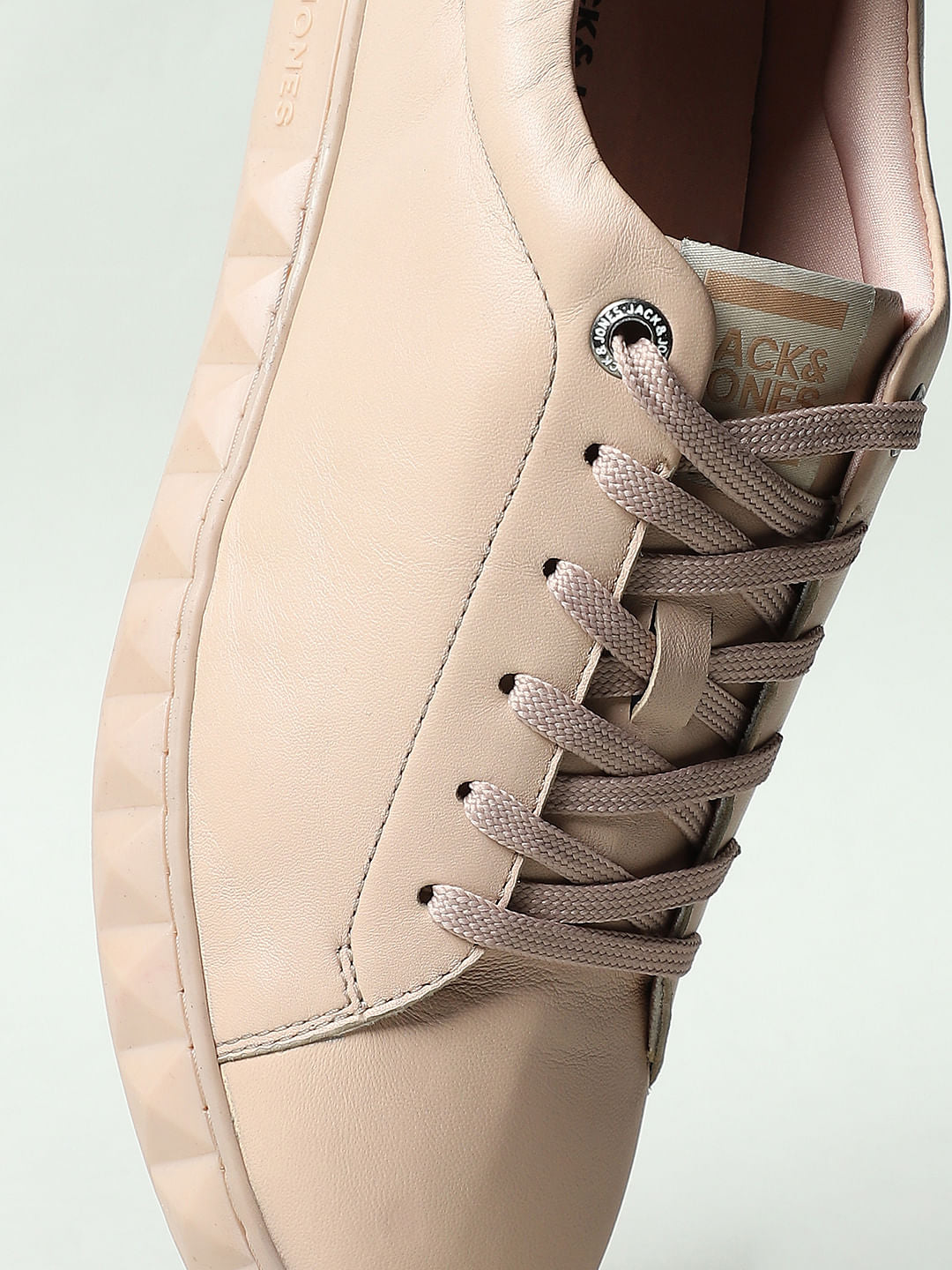 Beige Leather Sneakers