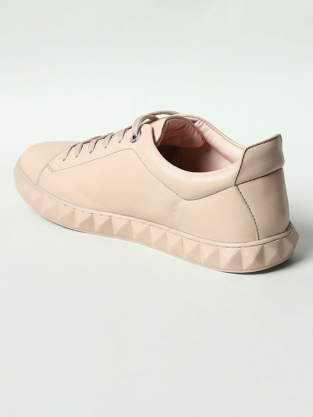 Beige Leather Sneakers