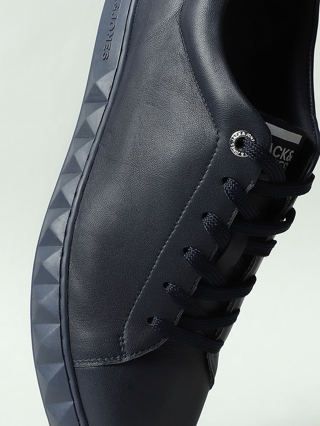Blue Leather Sneakers