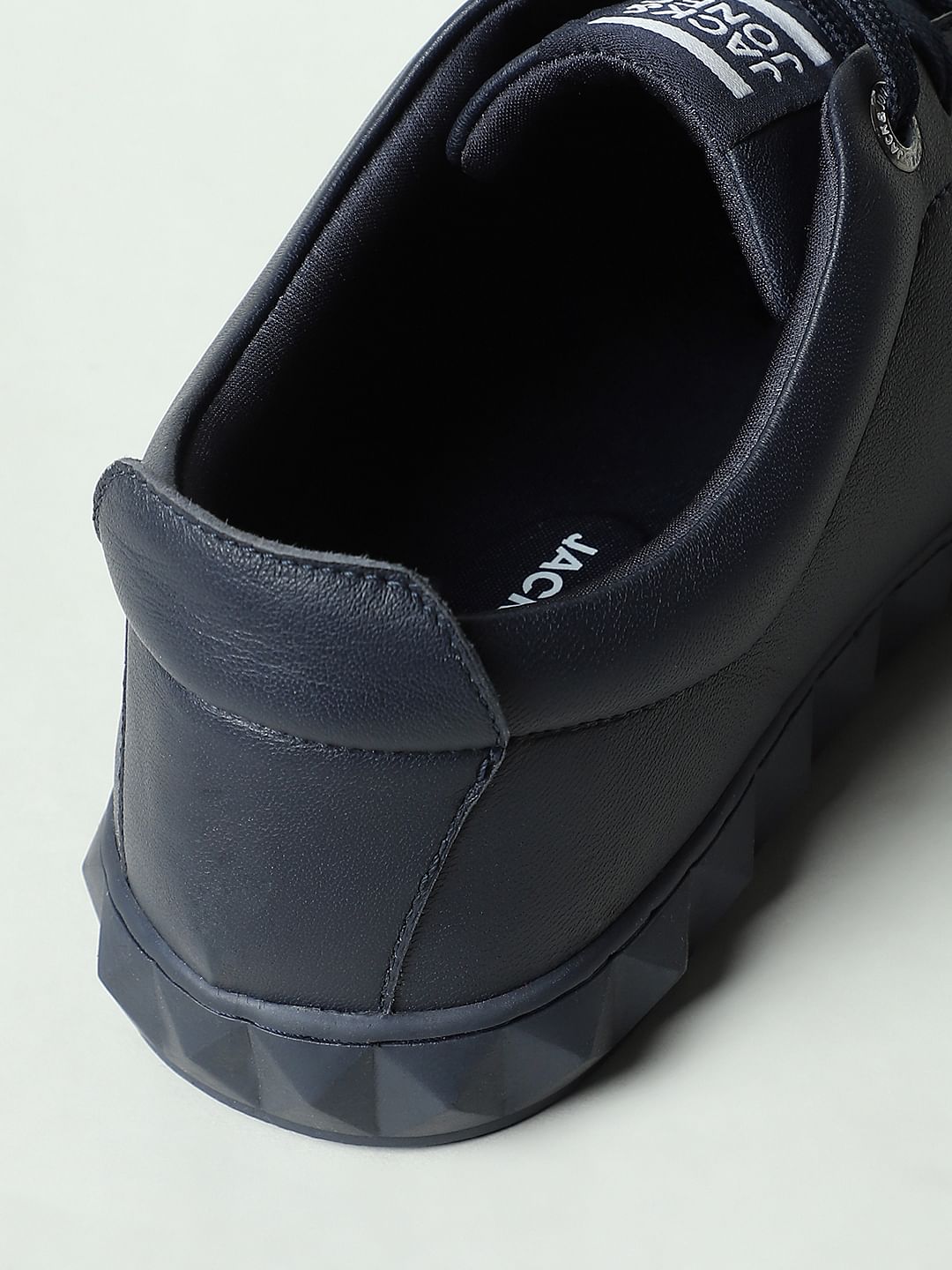 Blue Leather Sneakers