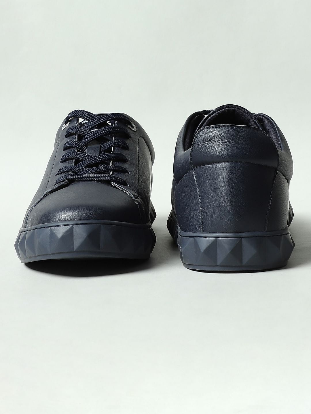 Blue Leather Sneakers