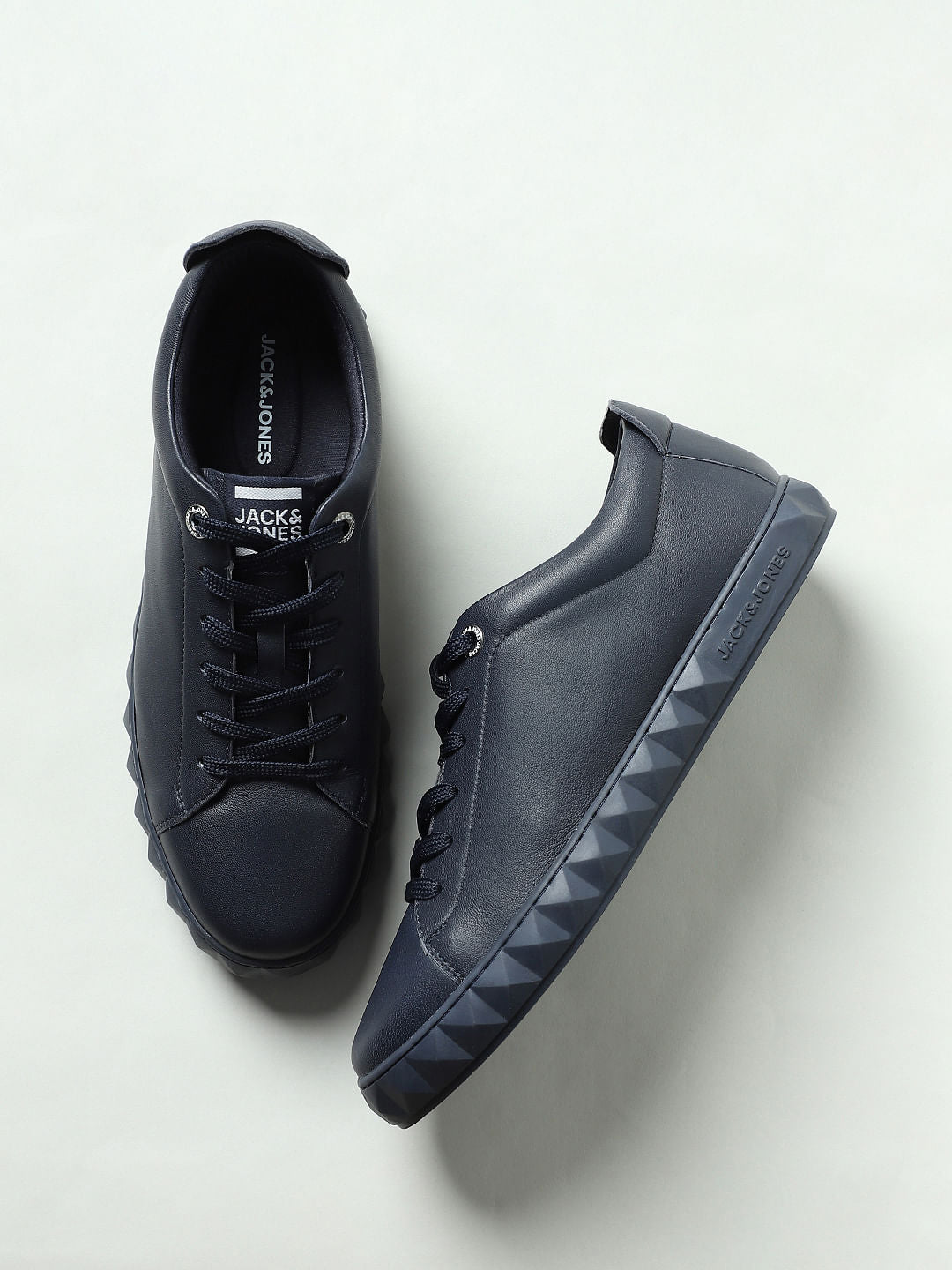 Blue Leather Sneakers