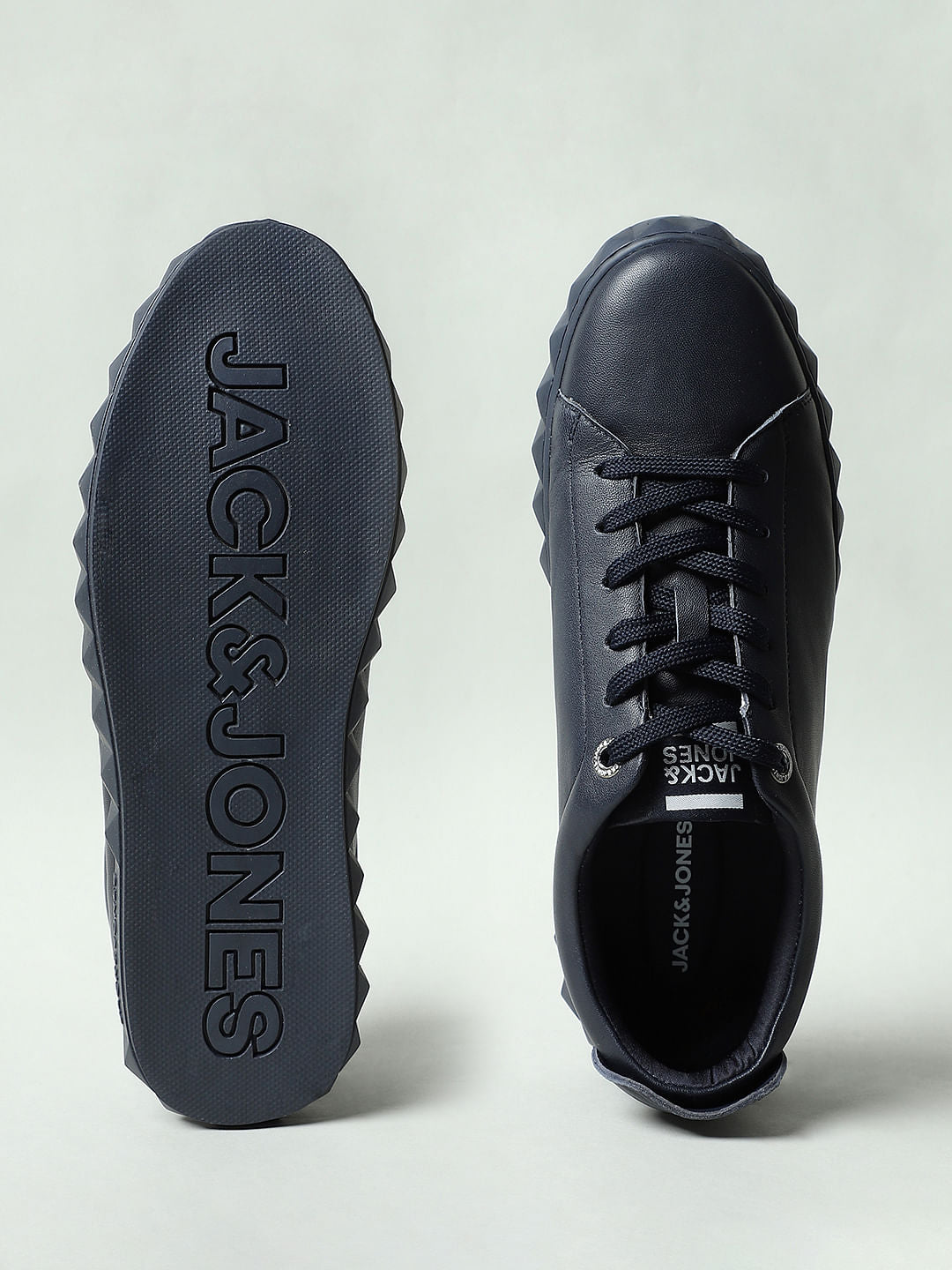 Blue Leather Sneakers