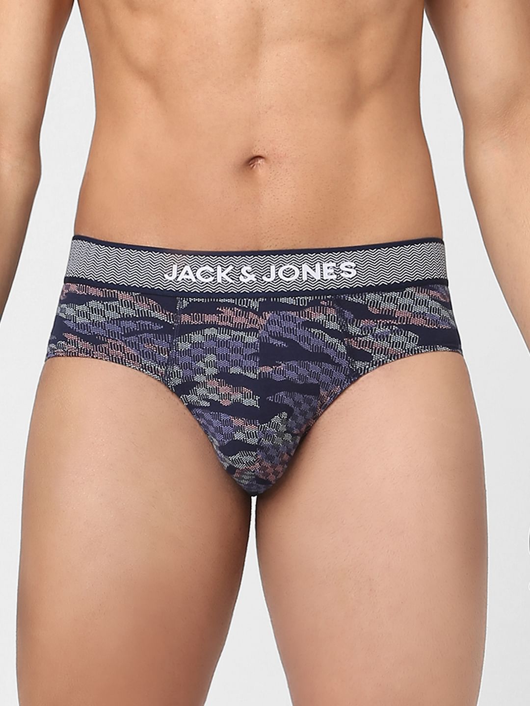 Blue Printed Briefs - S