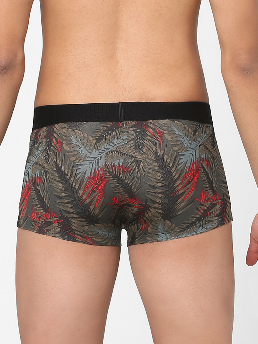 Blue Tropical Print Trunks
