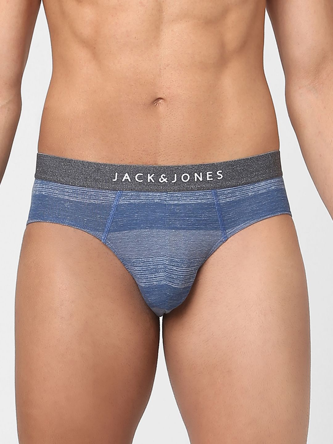 Blue Striped Briefs - S
