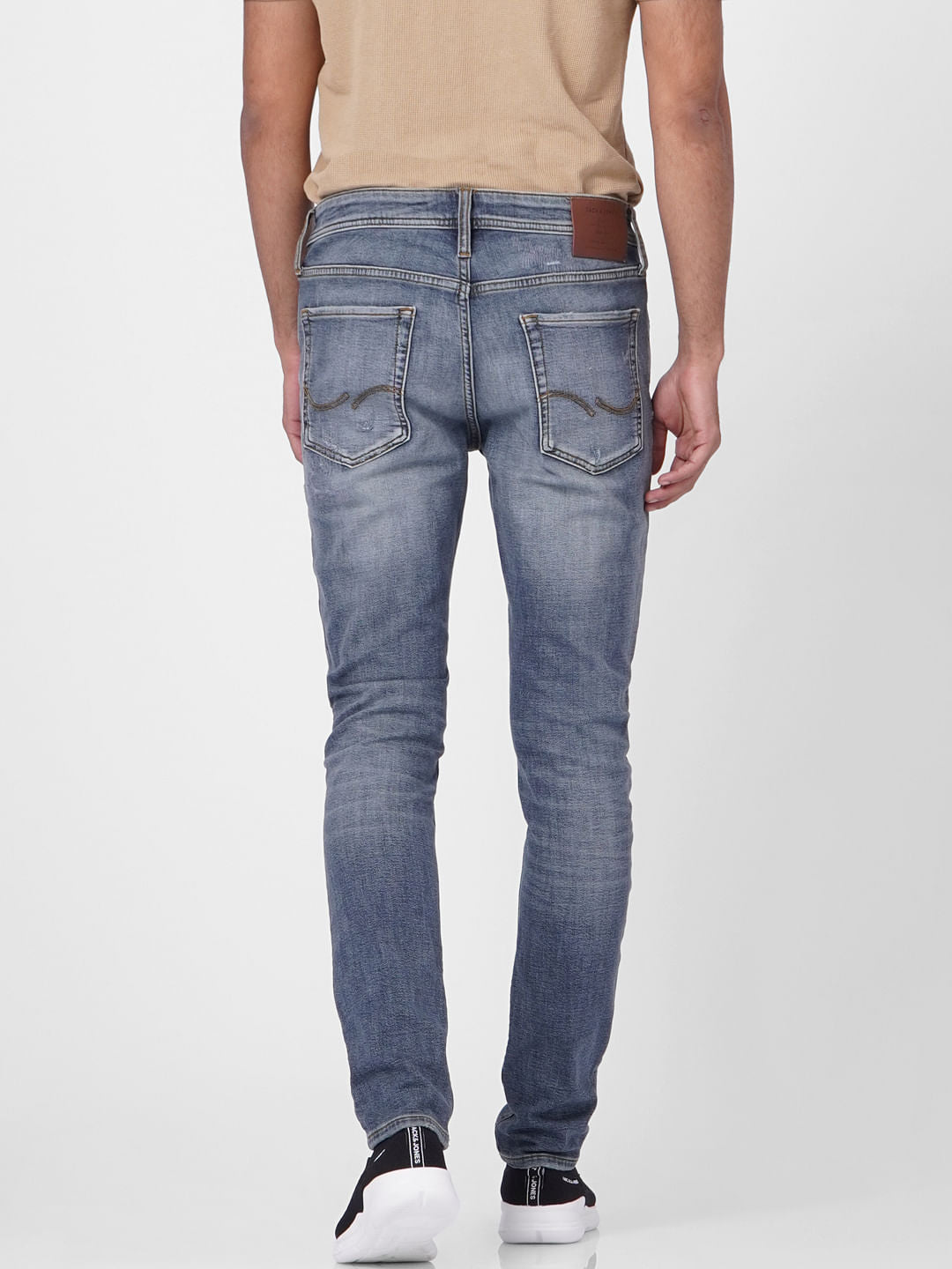 Blue Low Rise Liam Skinny Torn Jeans