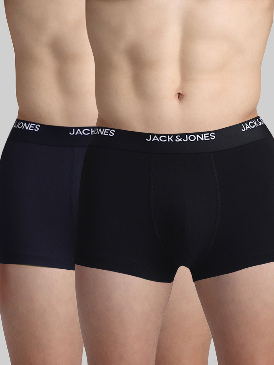 Pack Of 2 Navy Blue & Black Trunks - S