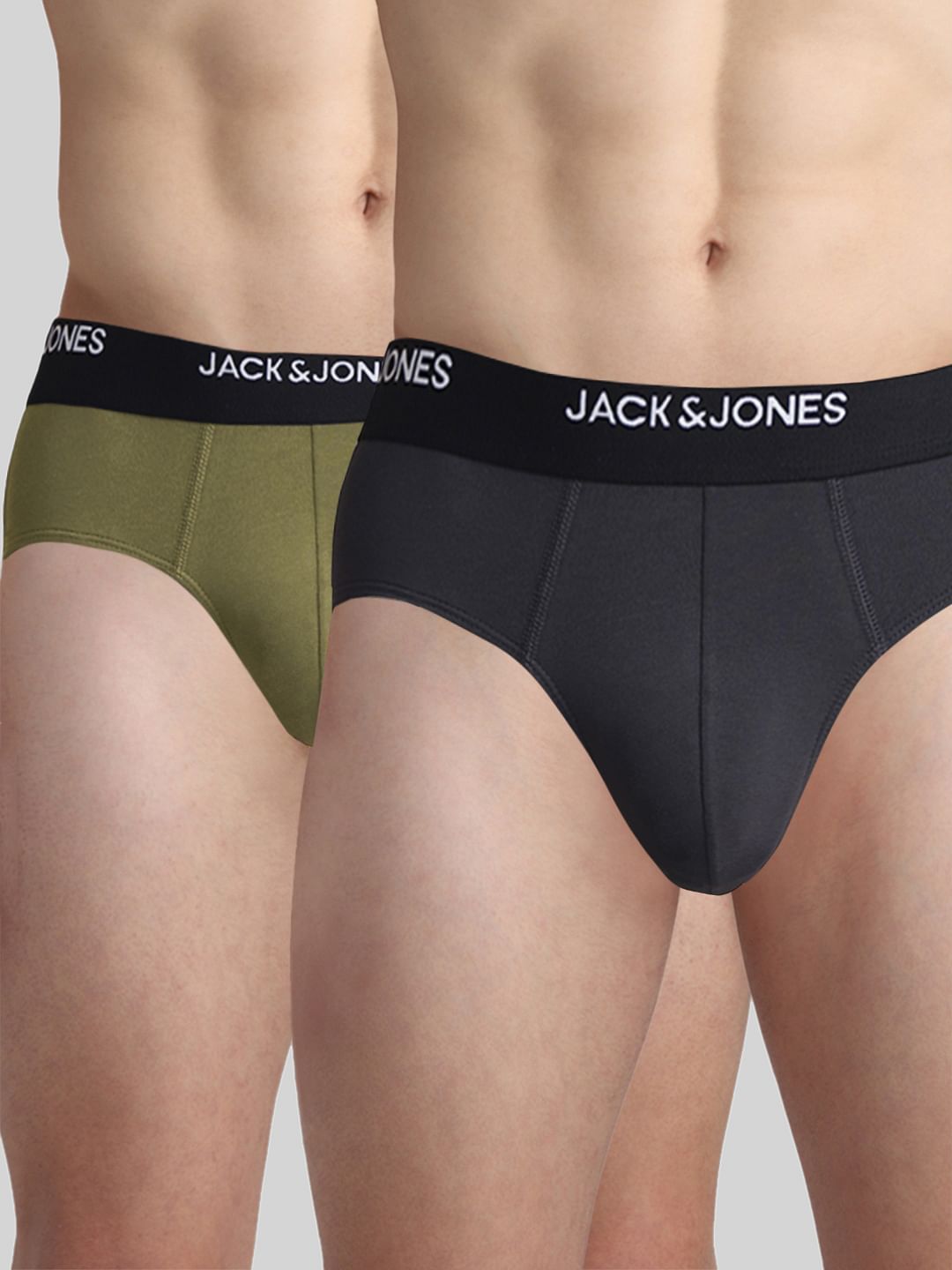Pack Of 2 Dark Grey & Green Briefs - S