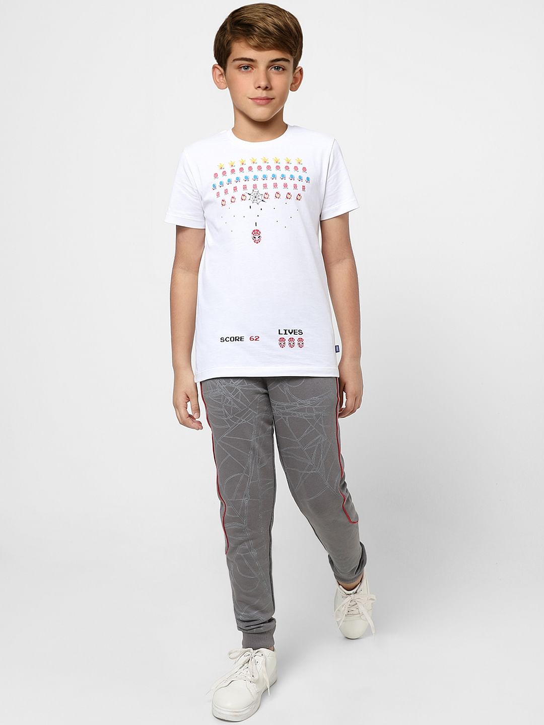 Boys X Marvel Grey Printed Sweatpants - 4/5Y