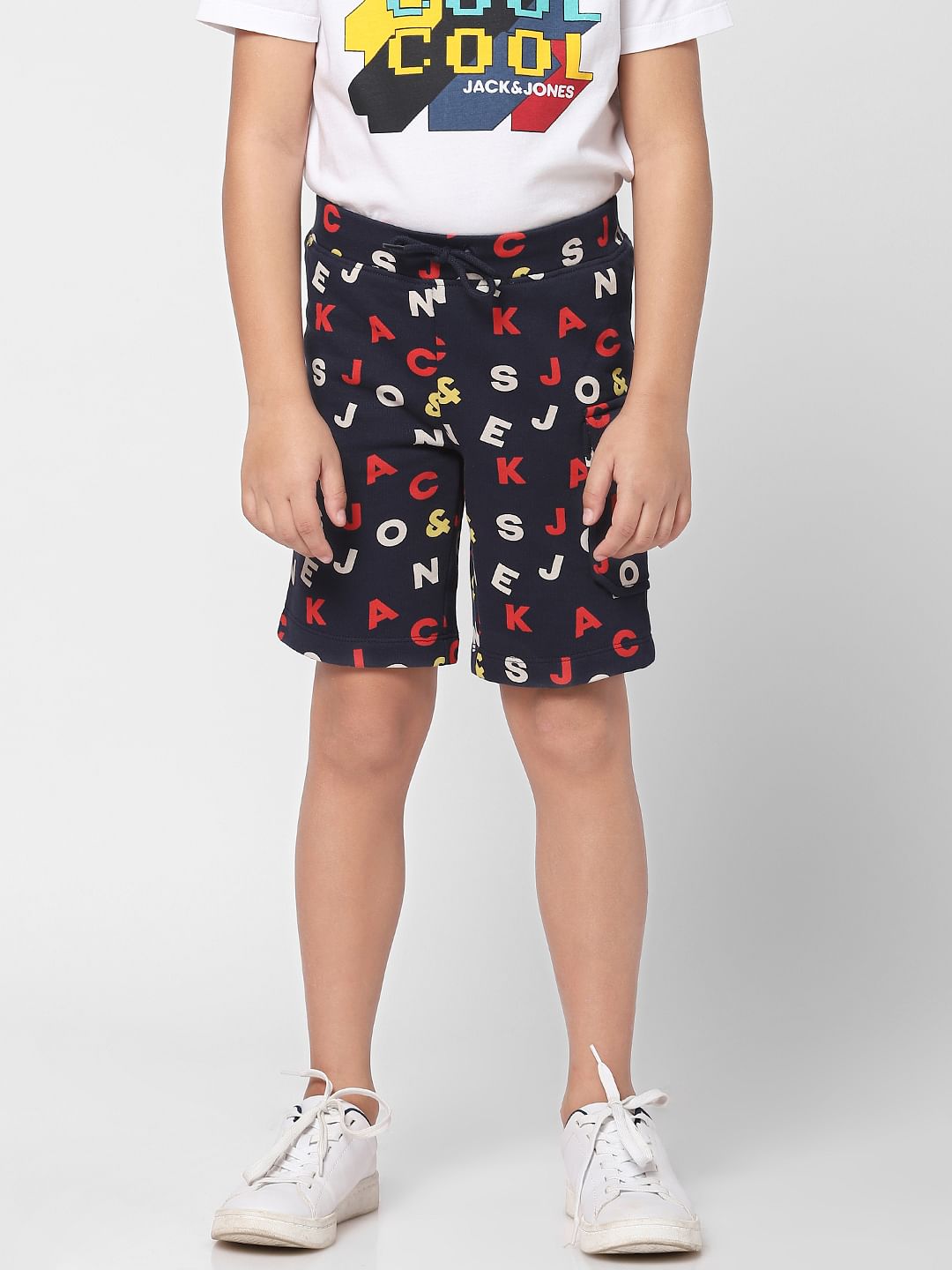 Boys Blue Printed Shorts - 4/5Y